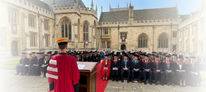 Outdoors graduation ceremony