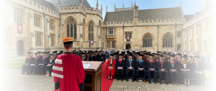 Outdoors graduation ceremony